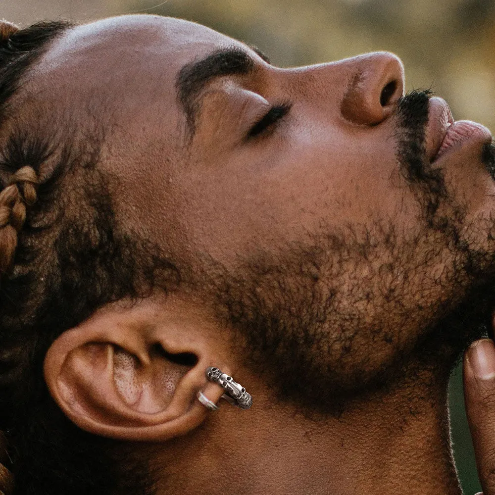 Gothic Skull Huggie Hoop Earrings For Men Women sold by FaithHeart product image thumbnail 2