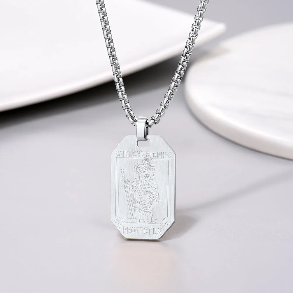 St. Christopher Dog Tag Necklace for Men sold by FaithHeart product image thumbnail 5