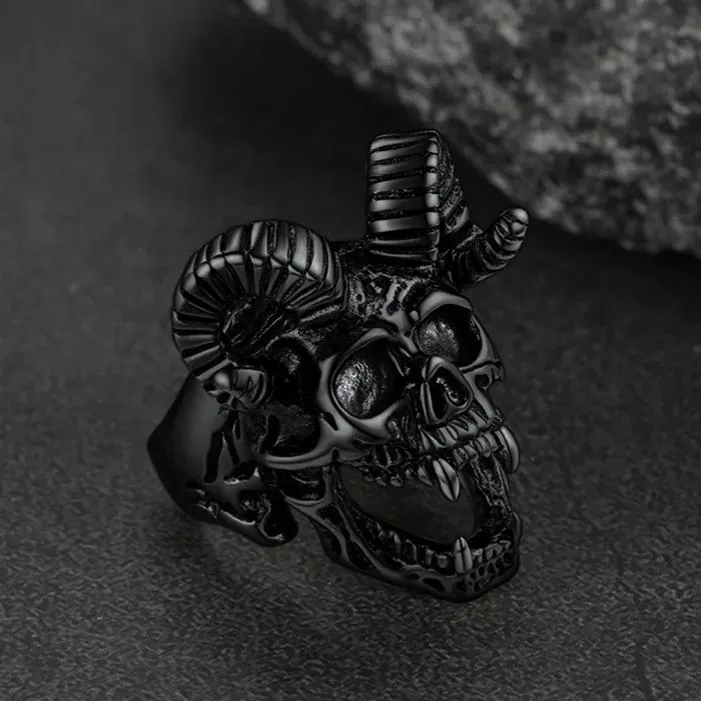 Satanic Baphomet Goat Skull Ring For Men sold by FaithHeart product image thumbnail 5