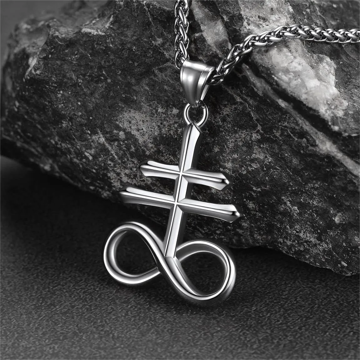 Church of Satan Leviathan Cross Necklace Pendant for Men sold by FaithHeart