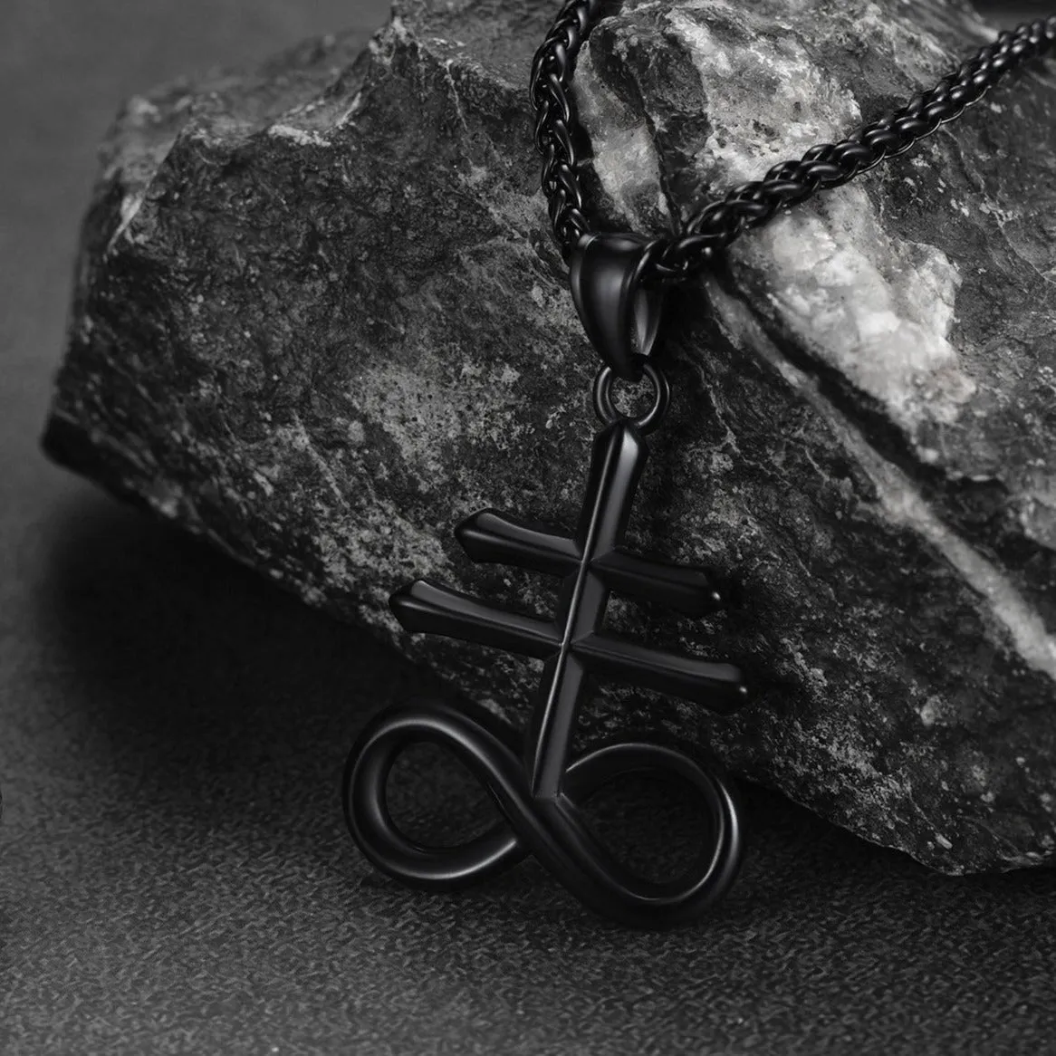 Church of Satan Leviathan Cross Necklace Pendant for Men sold by FaithHeart product image thumbnail 5