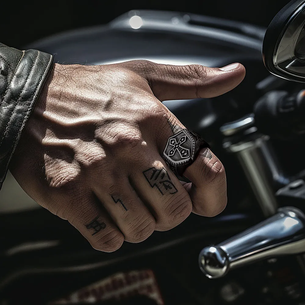 Shield Crusader Templar Cross Stainless Steel Ring For Men sold by FaithHeart product image thumbnail 2