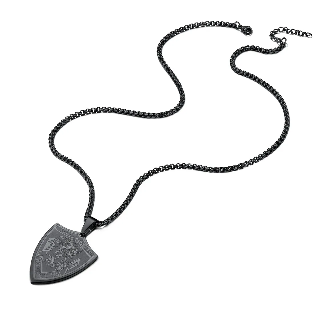 Saint Michael Necklace Shield Archangel Protection Pendant For Men sold by FaithHeart product image thumbnail 5