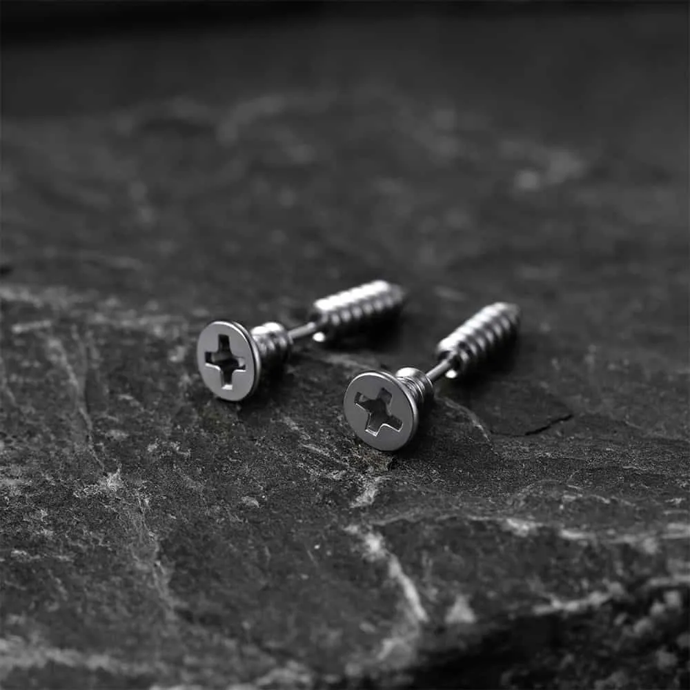 Screw Back Stud Earrings Set 3 Pairs For Men sold by FaithHeart product image thumbnail 5