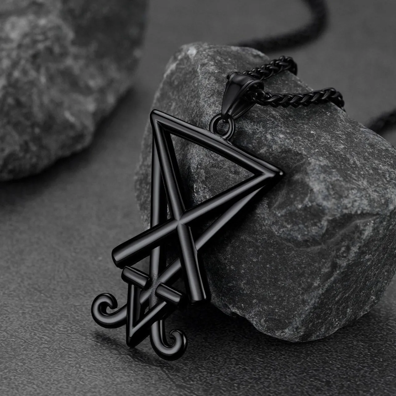 Satanic Sigil of Lucifer Necklace For Men Stainless Steel sold by FaithHeart product image thumbnail 4