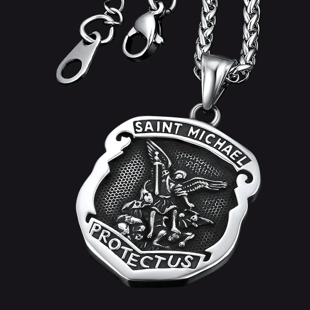 Catholic Saint Michael Pendant Necklace For Men sold by FaithHeart