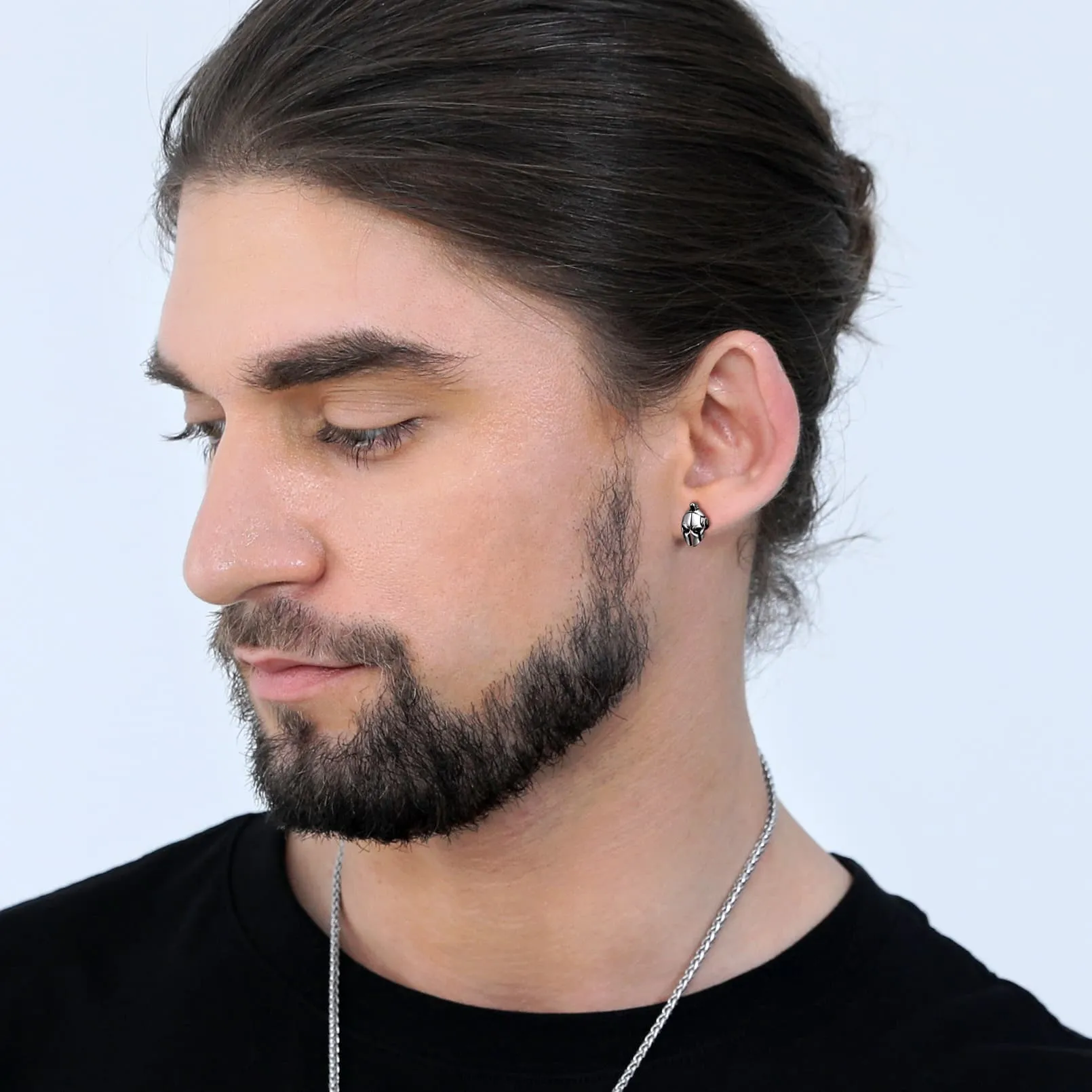 Ancient Greek Spartan Helmet Stud Earrings For Men sold by FaithHeart product image thumbnail 2