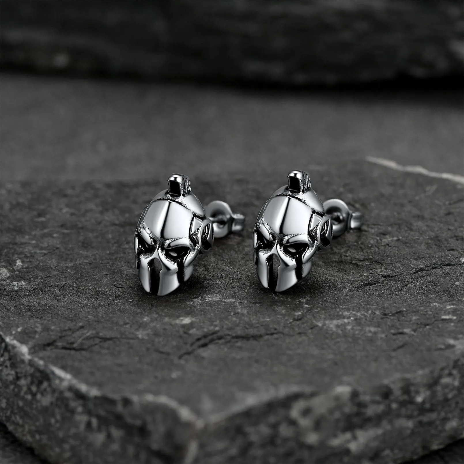 Ancient Greek Spartan Helmet Stud Earrings For Men sold by FaithHeart product image thumbnail 4