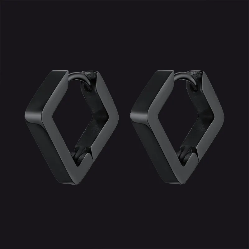 Classic Square Huggie Hoop Earrings for Men Women sold by FaithHeart