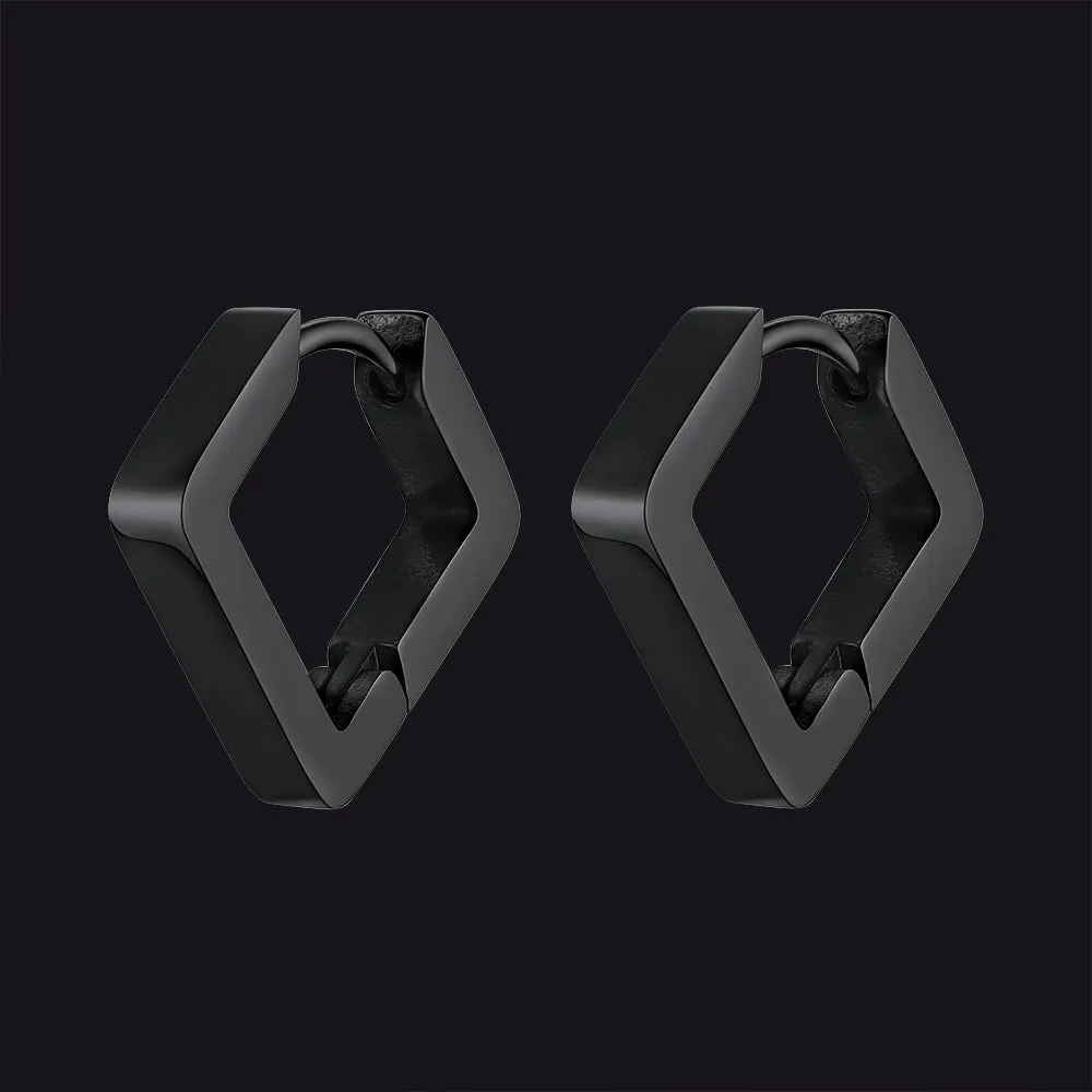 Classic Square Huggie Hoop Earrings for Men Women sold by FaithHeart