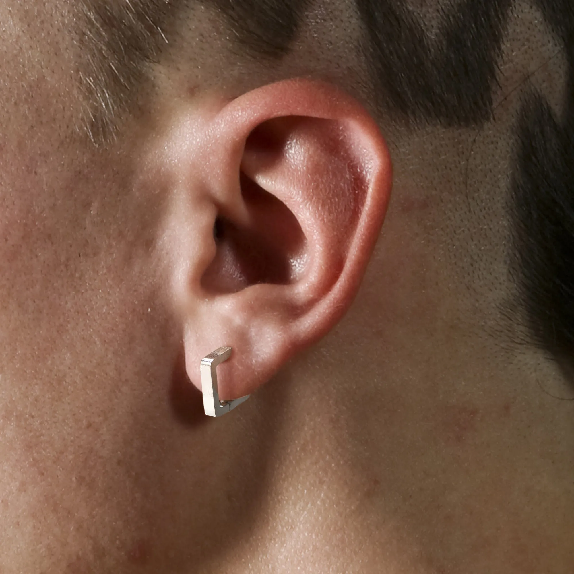 Classic Square Huggie Hoop Earrings for Men Women sold by FaithHeart product image thumbnail 3