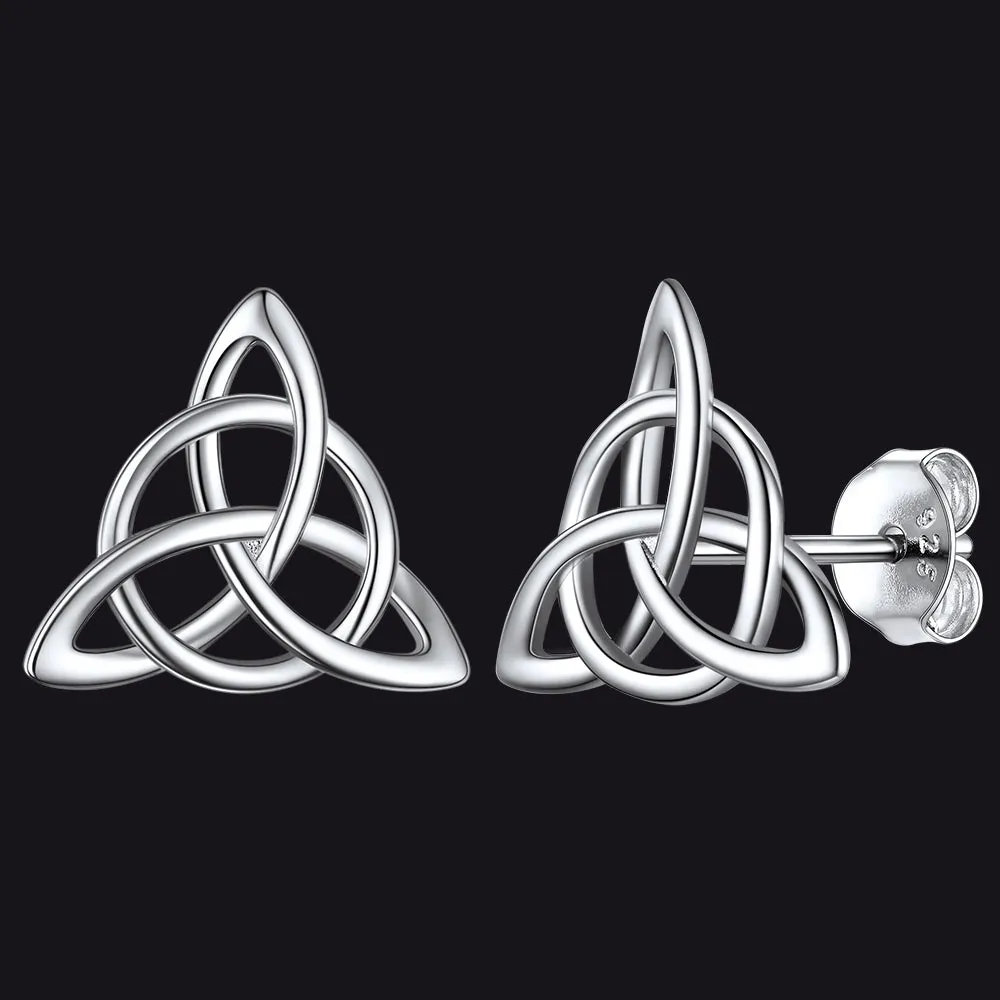 Sterling Silver Celtic Triquetra Stud Earrings for Women sold by FaithHeart