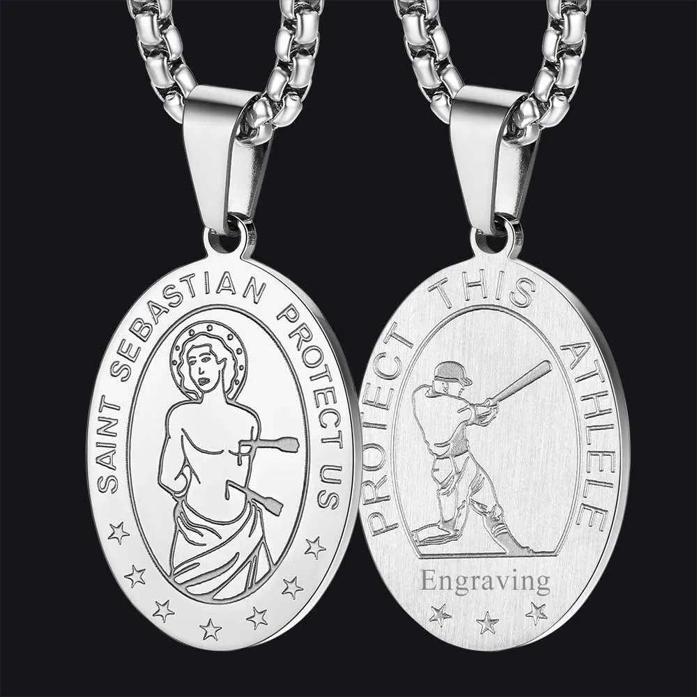 St Sebastian Baseball Necklace For Protection sold by FaithHeart