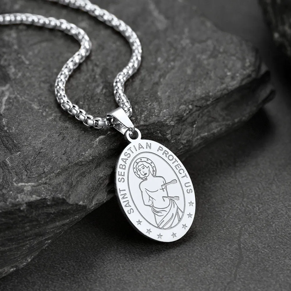 St Sebastian Baseball Necklace For Protection sold by FaithHeart product image thumbnail 4