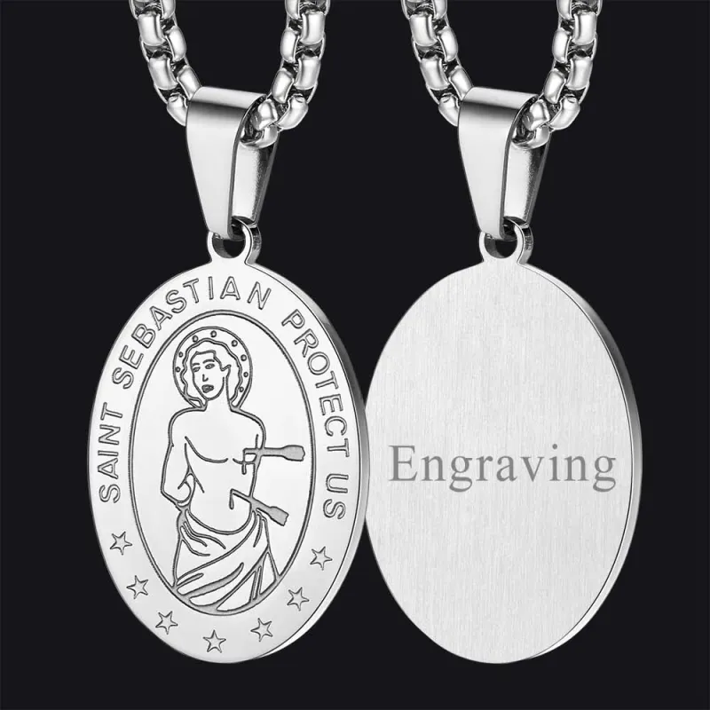 Customized St Sebastian Pendant Necklace Medal sold by FaithHeart
