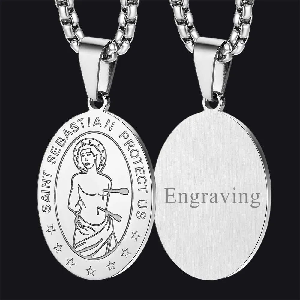 Customized St Sebastian Pendant Necklace Medal sold by FaithHeart