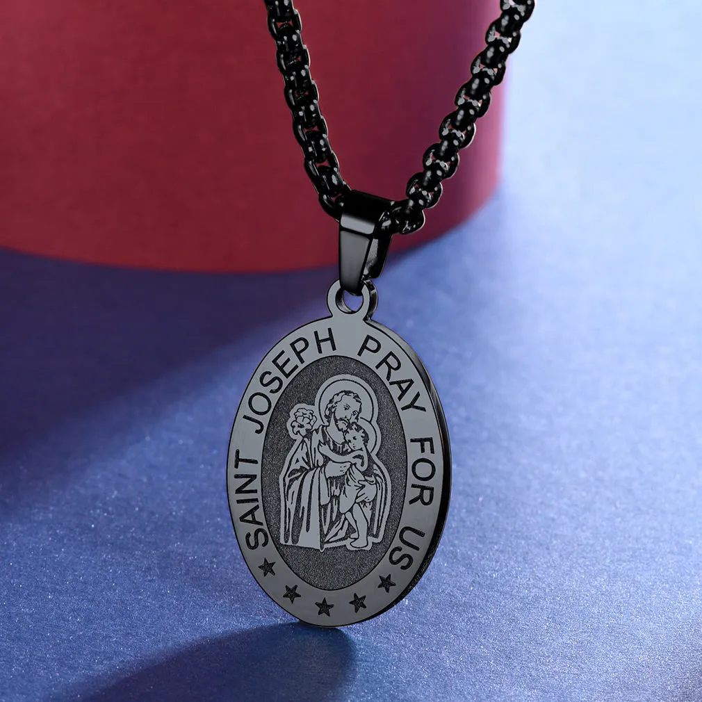Saint Joseph Engraved Necklace Catholic Saints Medal sold by FaithHeart product image thumbnail 5