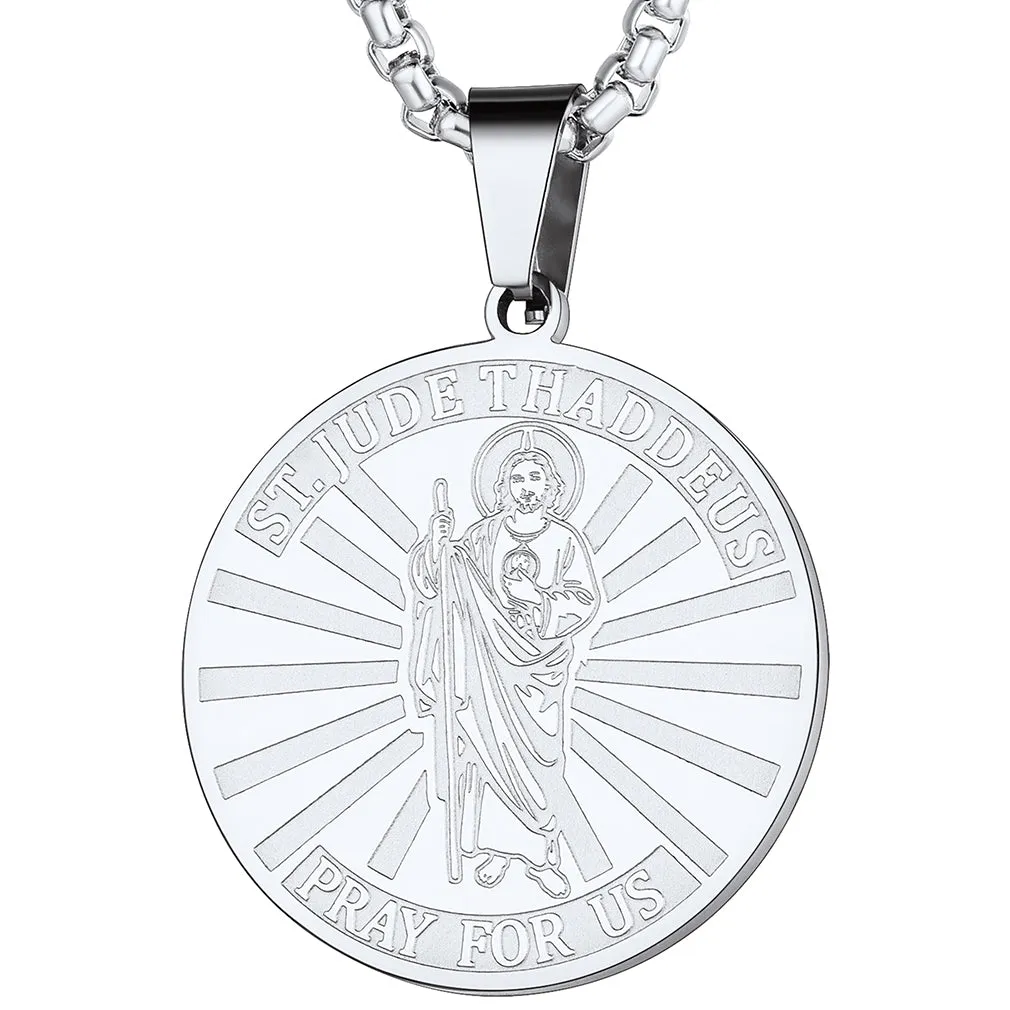 Religious Saint Jude Medal Necklace for Men Women sold by FaithHeart