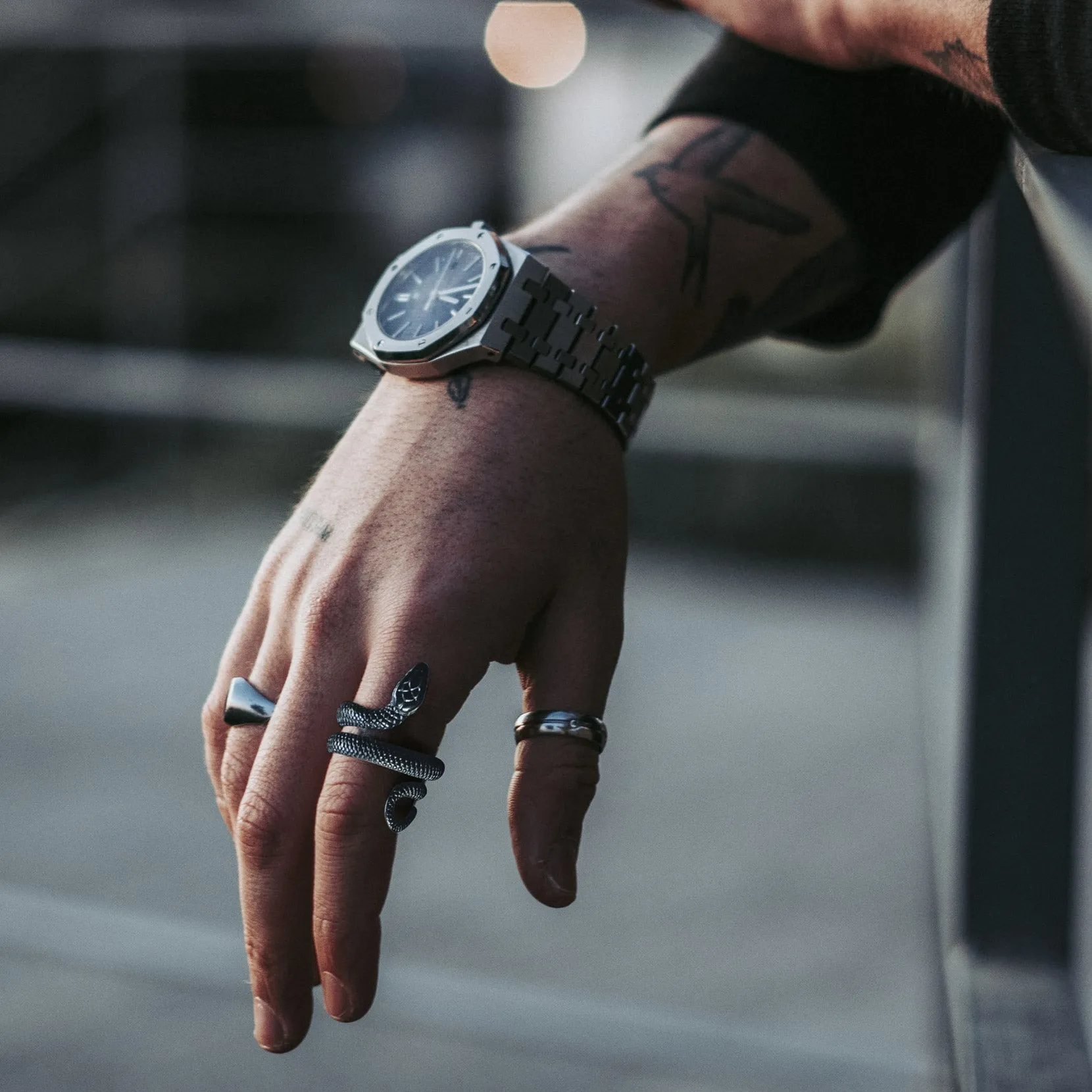 Punk Coiled Snake Stainless Steel Ring for Men Women sold by FaithHeart product image thumbnail 3