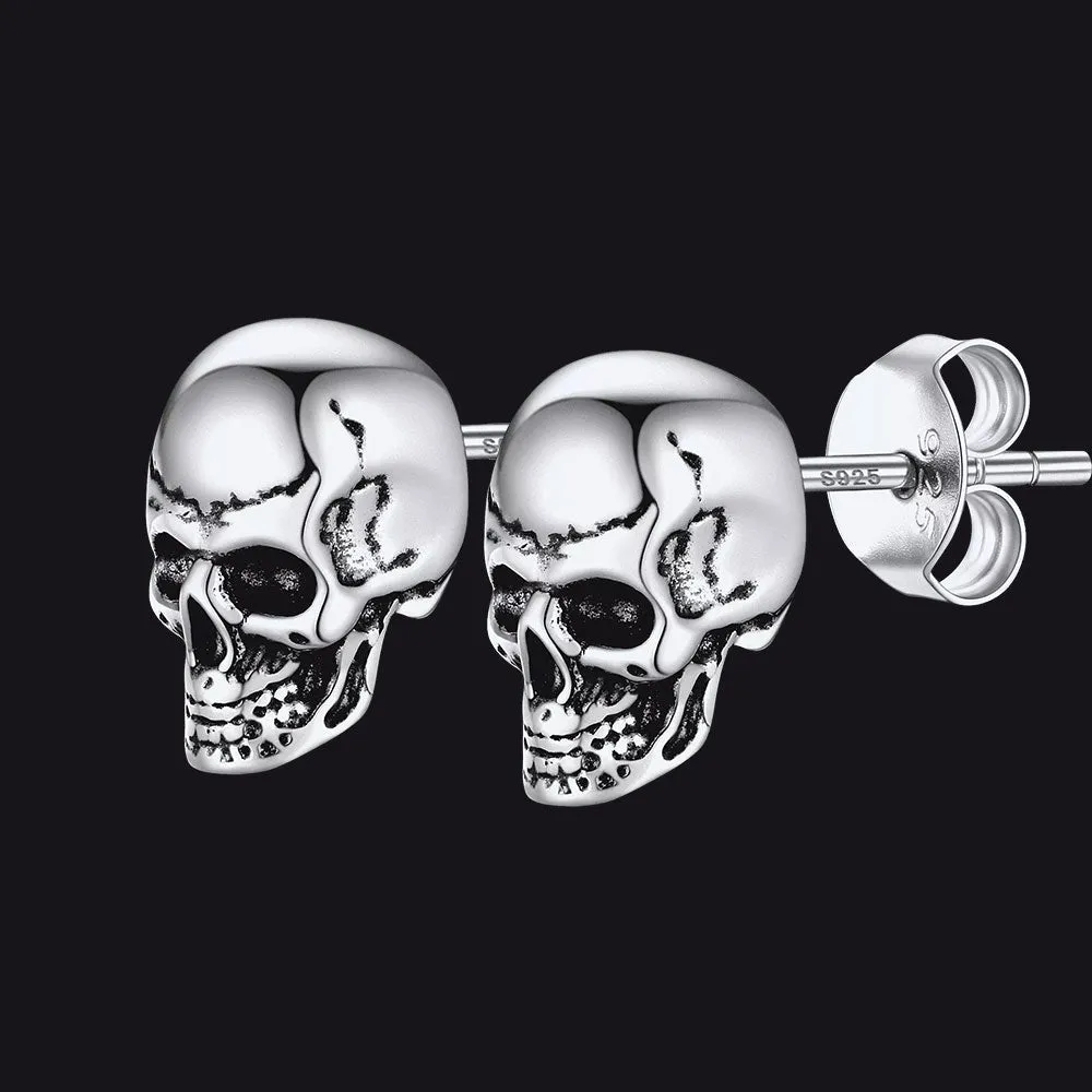 Gothic Punk Skull Stud Earrings For Men sold by FaithHeart