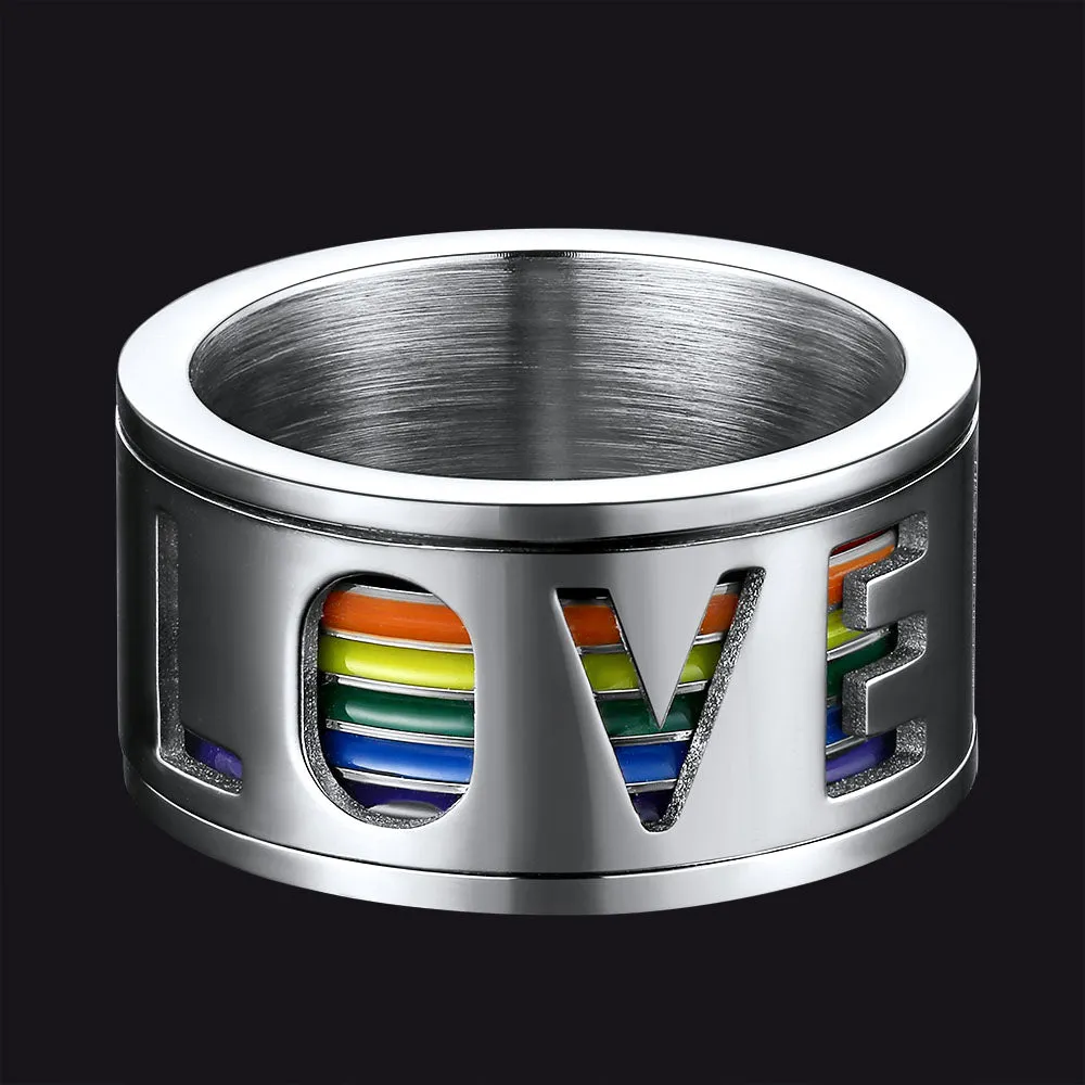Rainbow Love Pride Fidget Anxiety Ring for LGBT sold by FaithHeart
