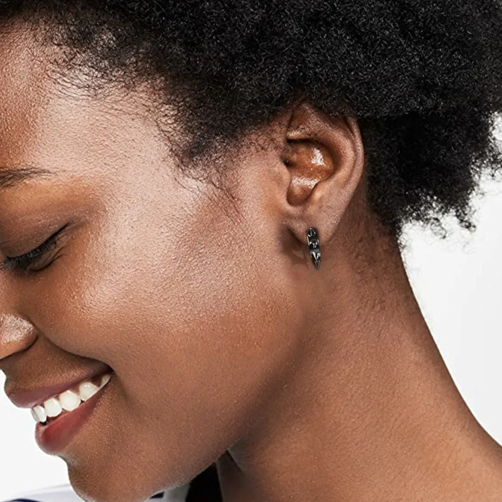 Punk Spike Rivet Huggie Hoop Earrings For Men Women sold by FaithHeart product image thumbnail 3