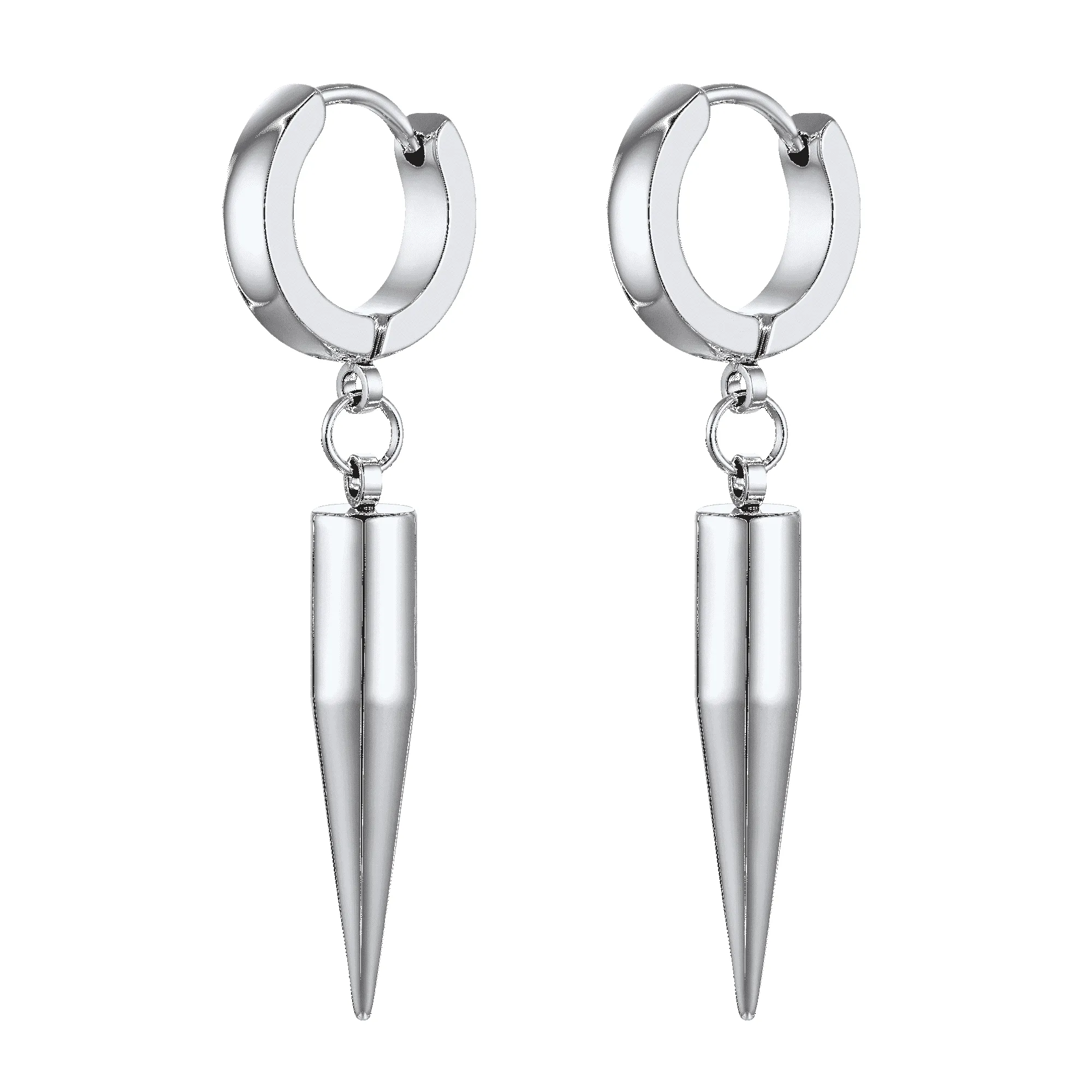 Punk Long Spike Dangle Hoop Earrings For Men Women sold by FaithHeart