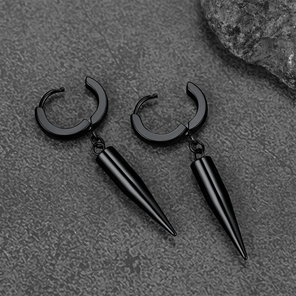 Punk Long Spike Dangle Hoop Earrings For Men Women sold by FaithHeart product image thumbnail 5