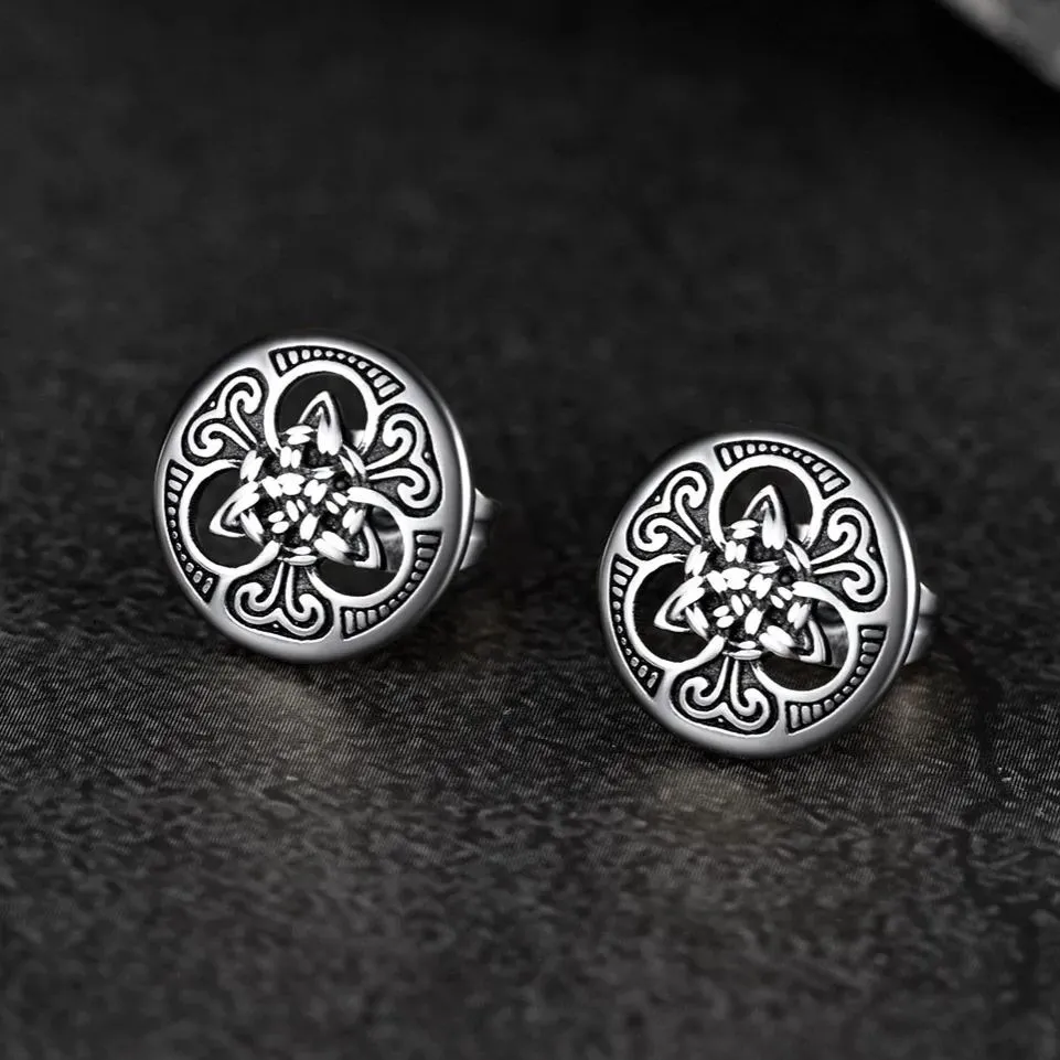 Round Irish Celtic Knot Stud Earrings For Men sold by FaithHeart product image thumbnail 4