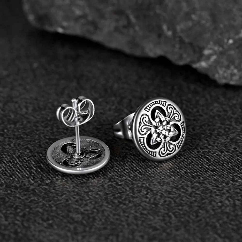 Round Irish Celtic Knot Stud Earrings For Men sold by FaithHeart product image thumbnail 5