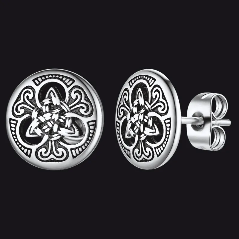 Round Irish Celtic Knot Stud Earrings For Men sold by FaithHeart