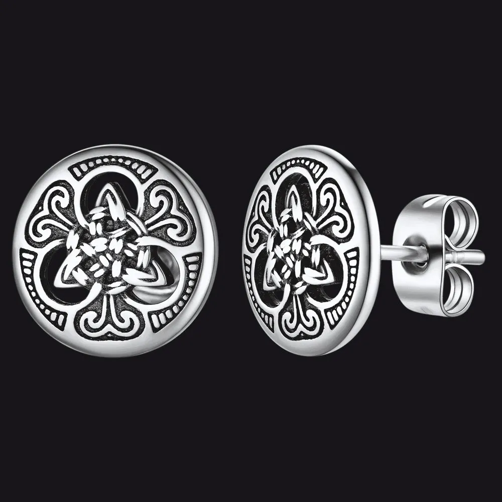 Round Irish Celtic Knot Stud Earrings For Men sold by FaithHeart