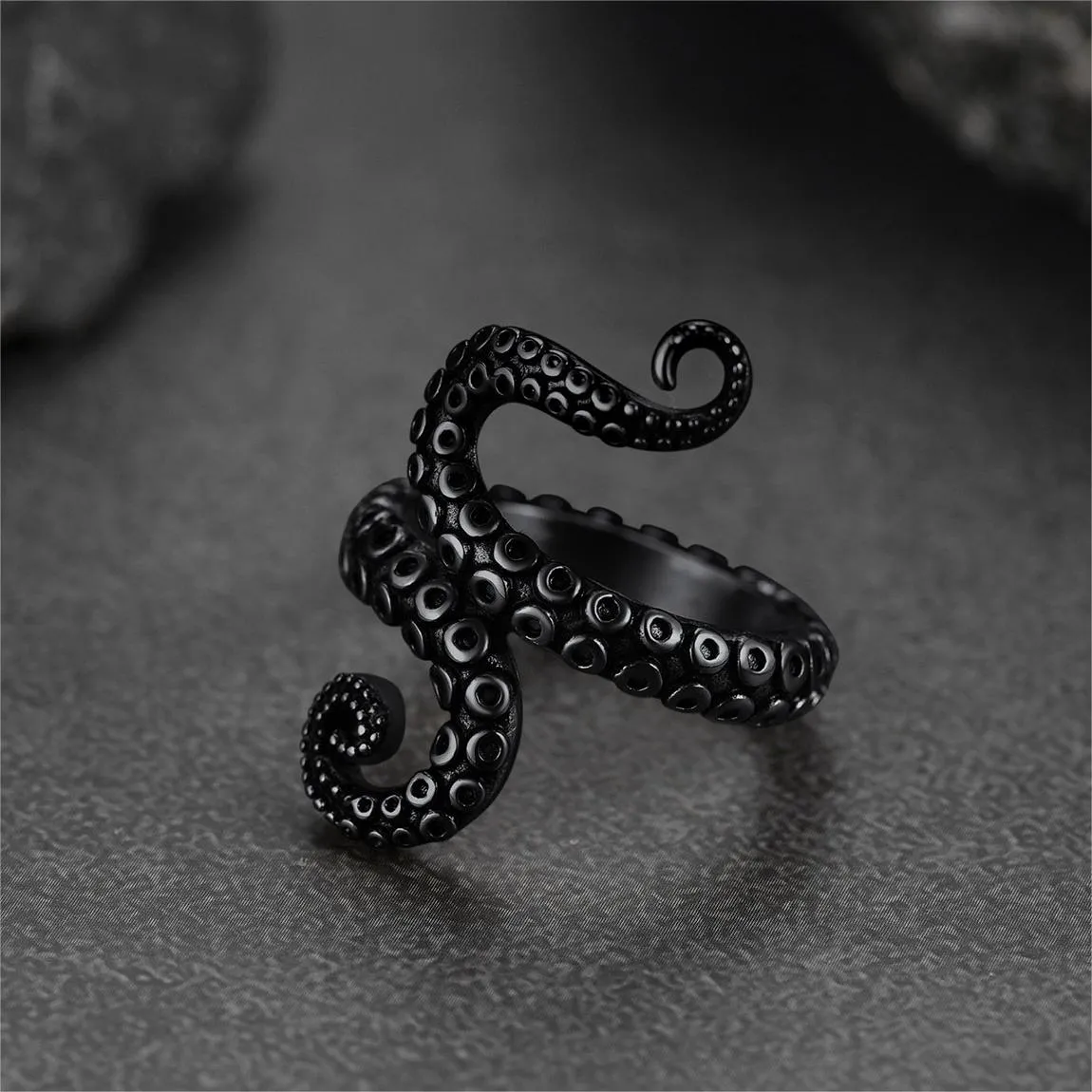 Punk Octopus Tentacle Ring For Men in Stainless Steel sold by FaithHeart product image thumbnail 5