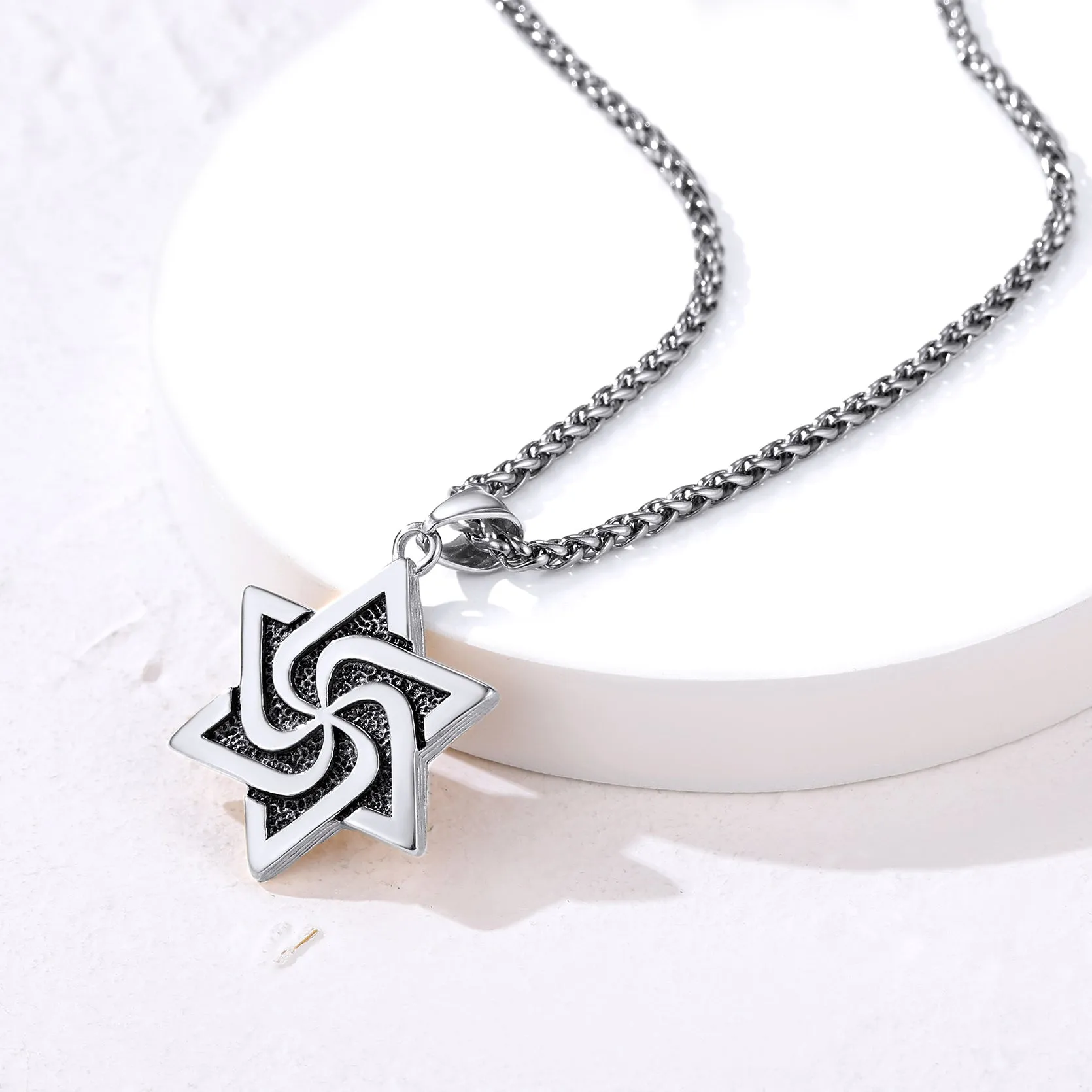Retro Jewish Star Of David Necklace For Men sold by FaithHeart product image thumbnail 2
