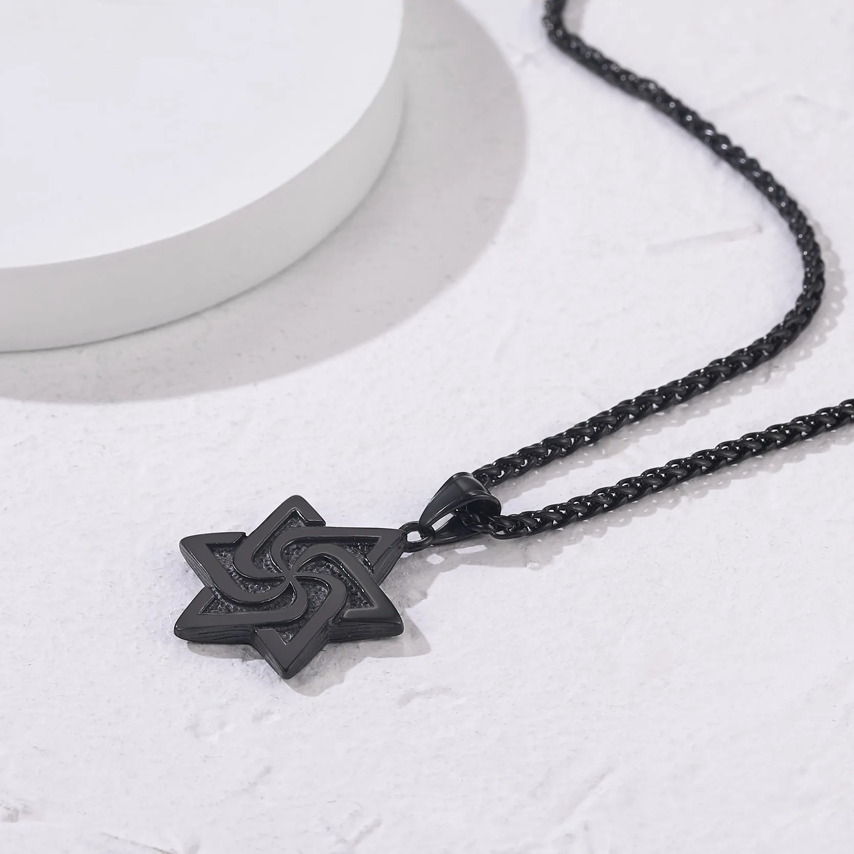 Retro Jewish Star Of David Necklace For Men sold by FaithHeart product image thumbnail 3