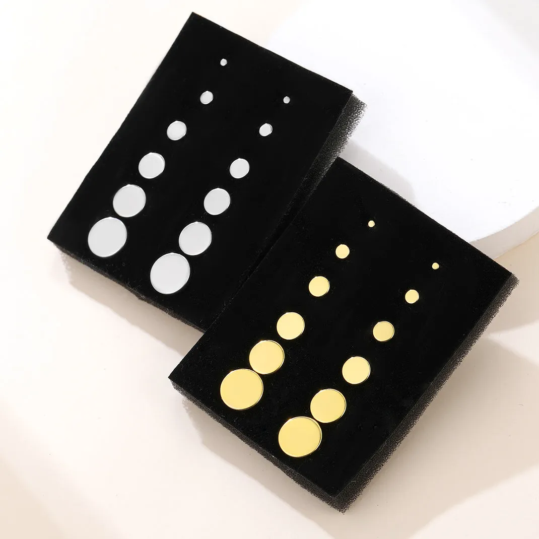 Punk Round Stud Earrings Set For Men 12 Pairs sold by FaithHeart product image thumbnail 5