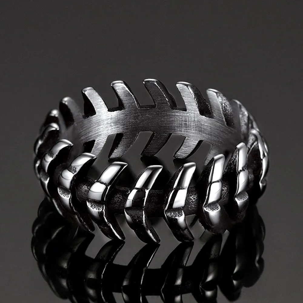 Punk Looped Bone Ring Vertebrae Band Ring For Men sold by FaithHeart product image thumbnail 4