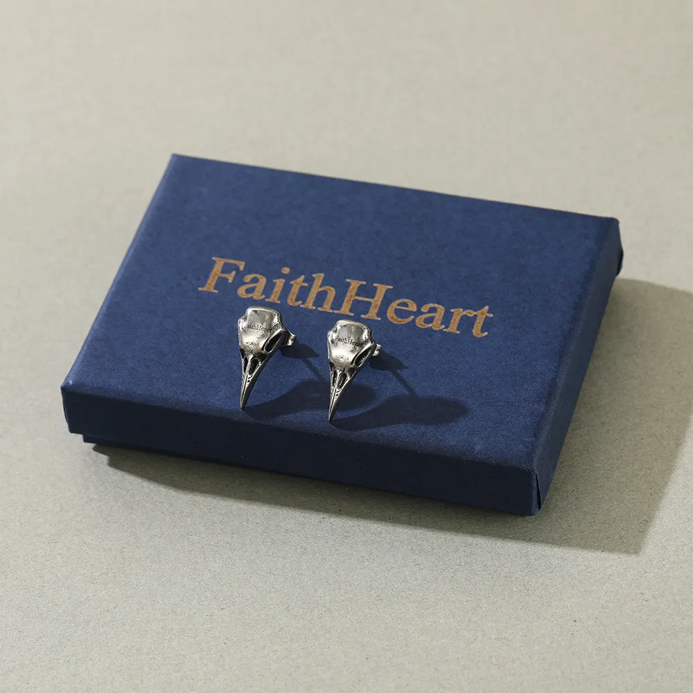Raven Skull Earrings Viking Stud Earrings For Men sold by FaithHeart product image thumbnail 2