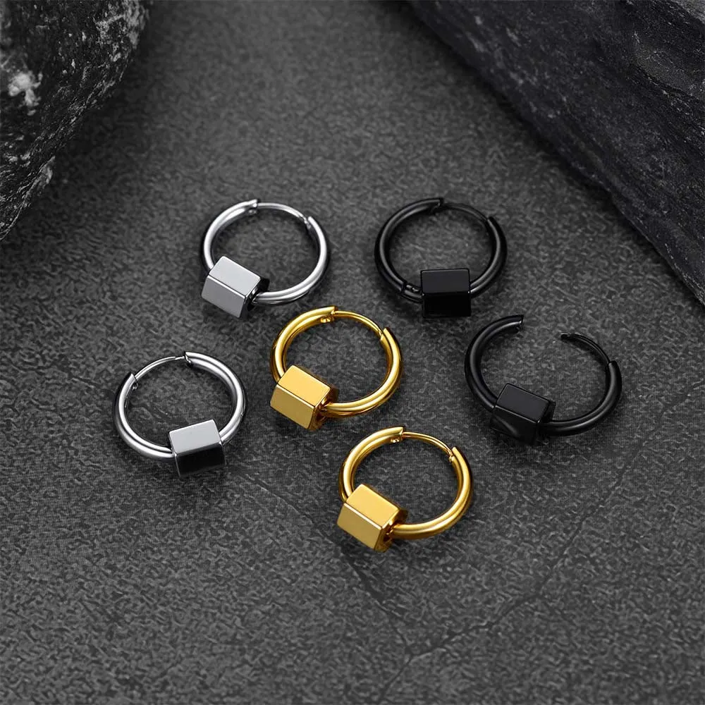 Flash Sale Punk Hexagon Piercing Hoop Earrings For Men sold by FaithHeart product image thumbnail 3