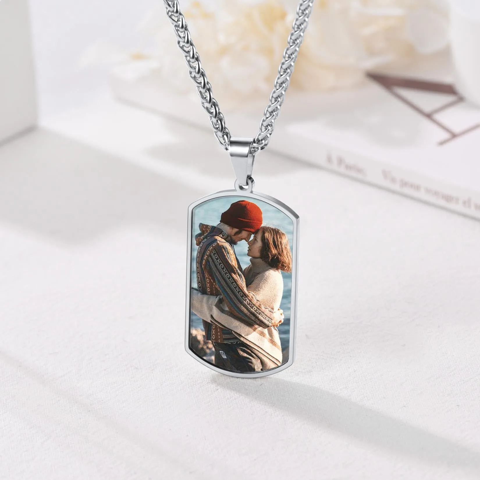 Custom Photo Dog Tag Necklace with Picture For Men Women sold by FaithHeart product image thumbnail 5