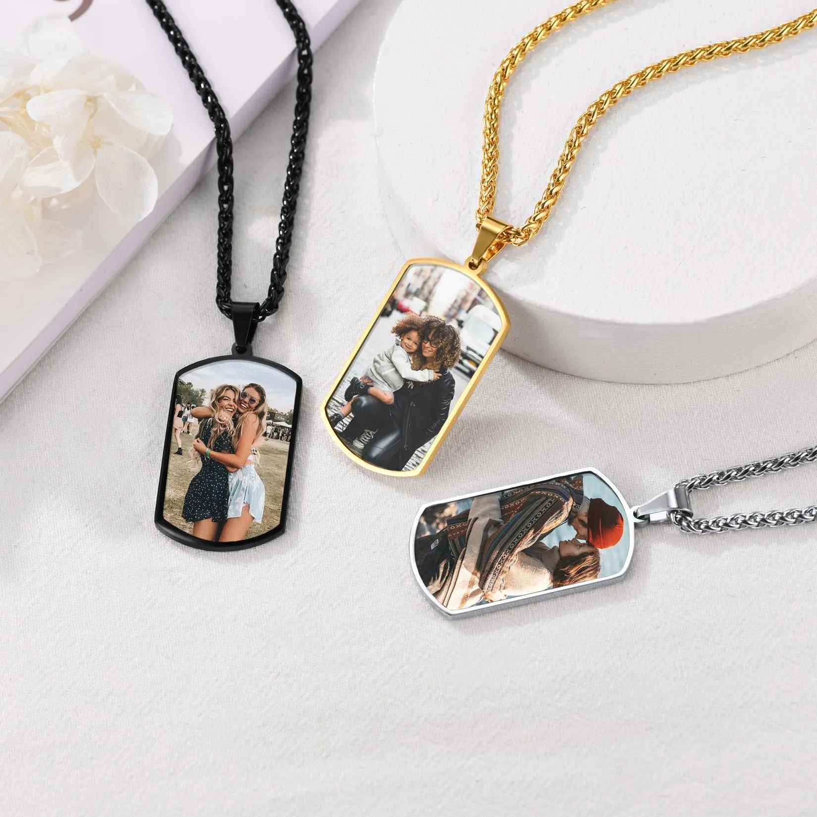 Custom Photo Dog Tag Necklace with Picture For Men Women sold by FaithHeart product image thumbnail 4