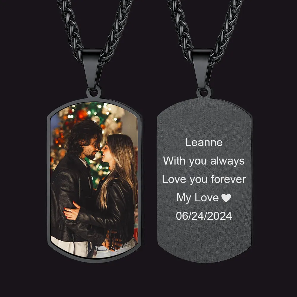 Custom Photo Dog Tag Necklace with Picture For Men Women sold by FaithHeart