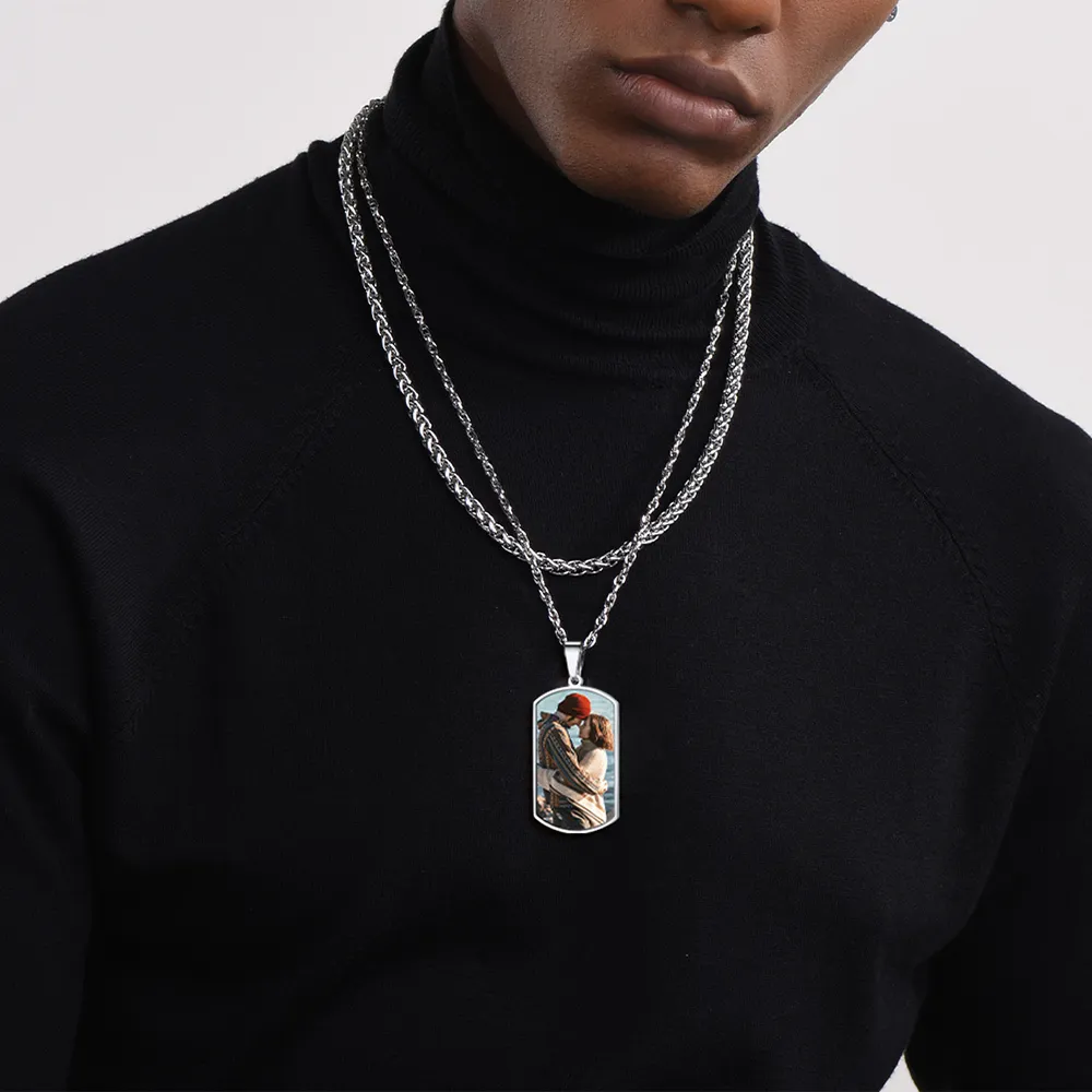 Custom Photo Dog Tag Necklace with Picture For Men Women sold by FaithHeart product image thumbnail 2