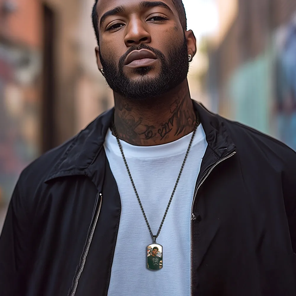 Personalized Double-side Photo Dog Tag Necklace with Picture for Men Women sold by FaithHeart product image thumbnail 2