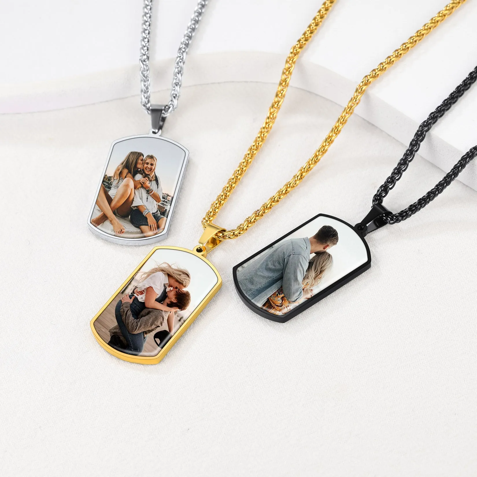 Personalized Double-side Photo Dog Tag Necklace with Picture for Men Women sold by FaithHeart product image thumbnail 5