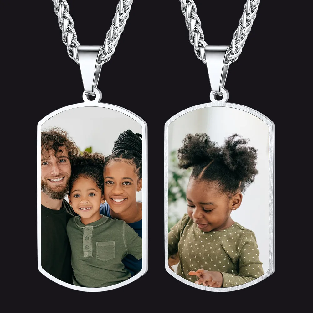 Personalized Double-side Photo Dog Tag Necklace with Picture for Men Women sold by FaithHeart