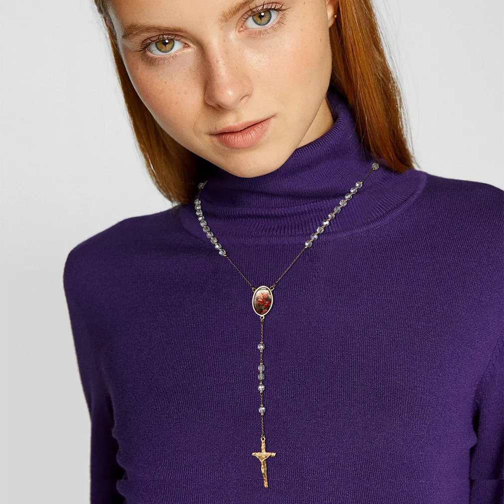 Personalized Photo Rosary Beads Cross Necklace With Picture for Women Men sold by FaithHeart product image thumbnail 3