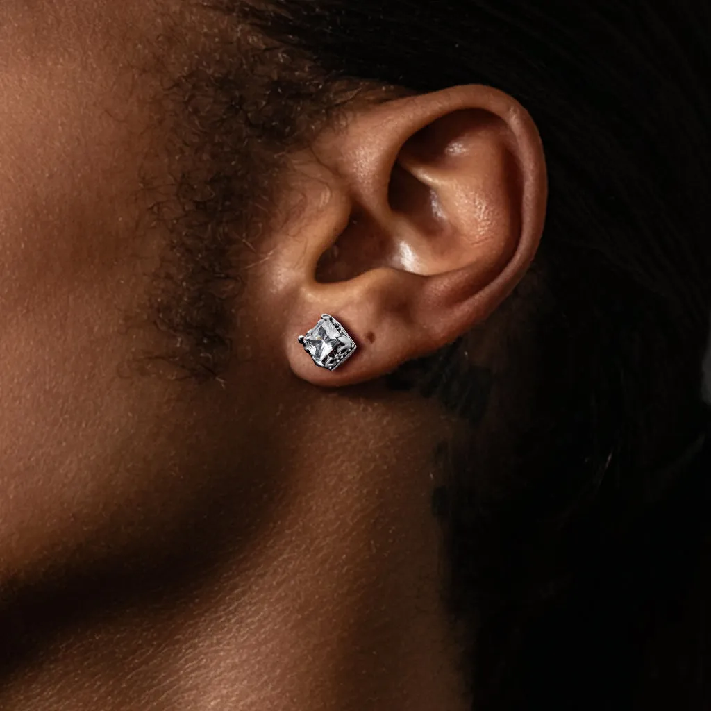 Celtic Diamond Stud Earrings in Sterling Silver for Men Women sold by FaithHeart product image thumbnail 5