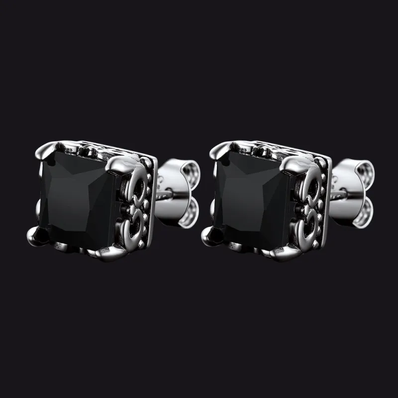 Celtic Diamond Stud Earrings in Sterling Silver for Men Women sold by FaithHeart