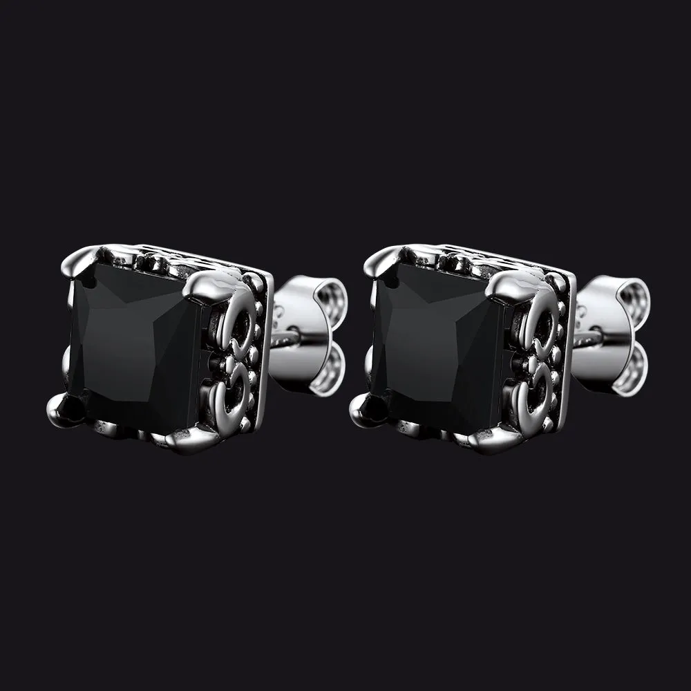 Celtic Diamond Stud Earrings in Sterling Silver for Men Women sold by FaithHeart